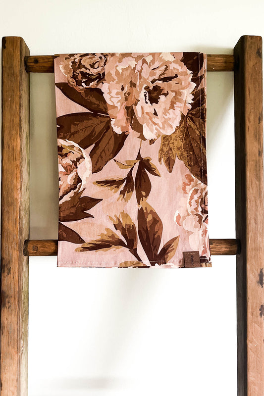 tea towel - peony blush