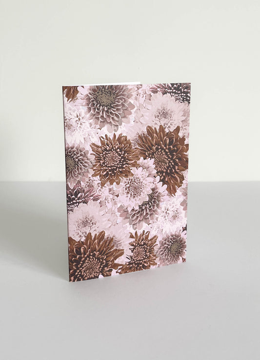 greeting card - chrysanth rose gold