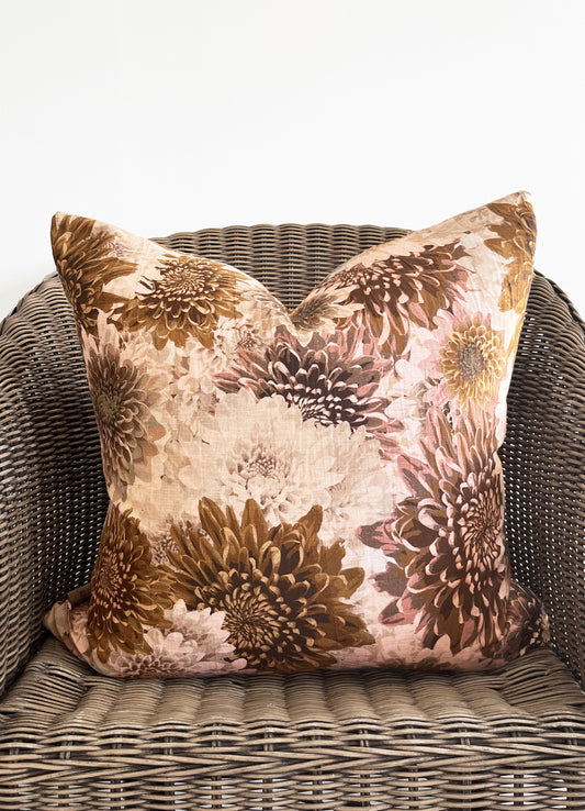 cushion cover - chrysanth rose gold