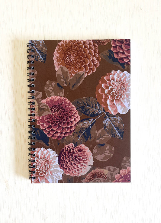 spiral notebook - dahlia chocolate