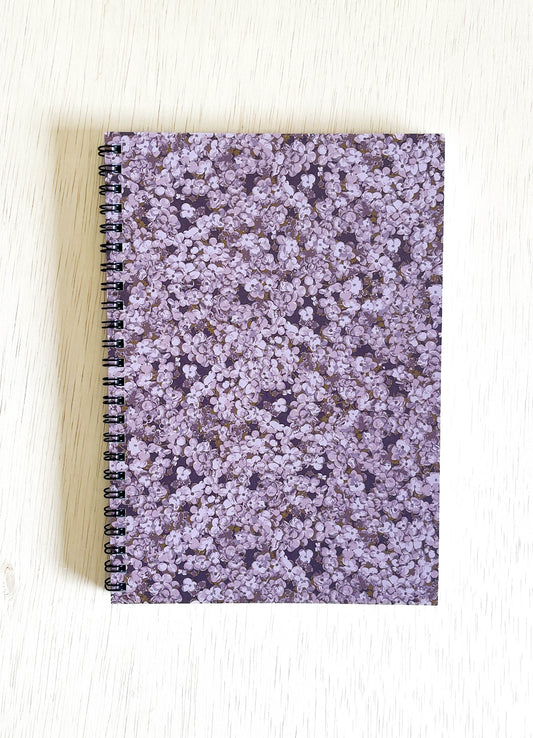 spiral notebook - ditsy hydrangea pink