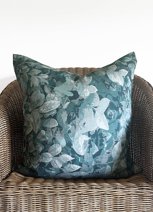 cushion cover - dappled leaf teal