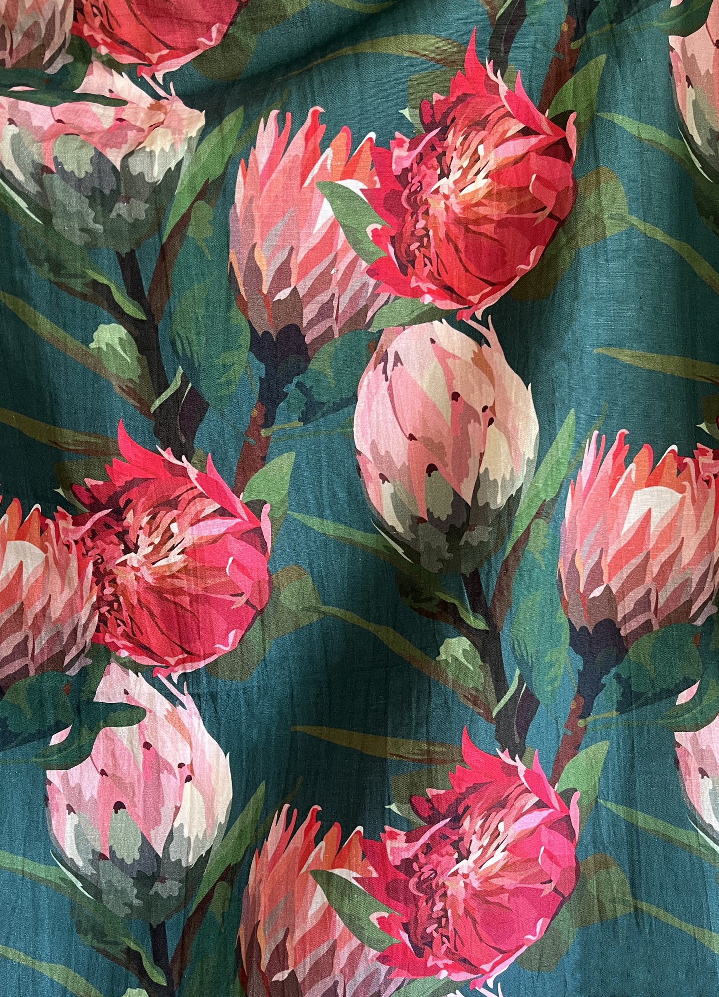 fabric by the metre - fleur teal