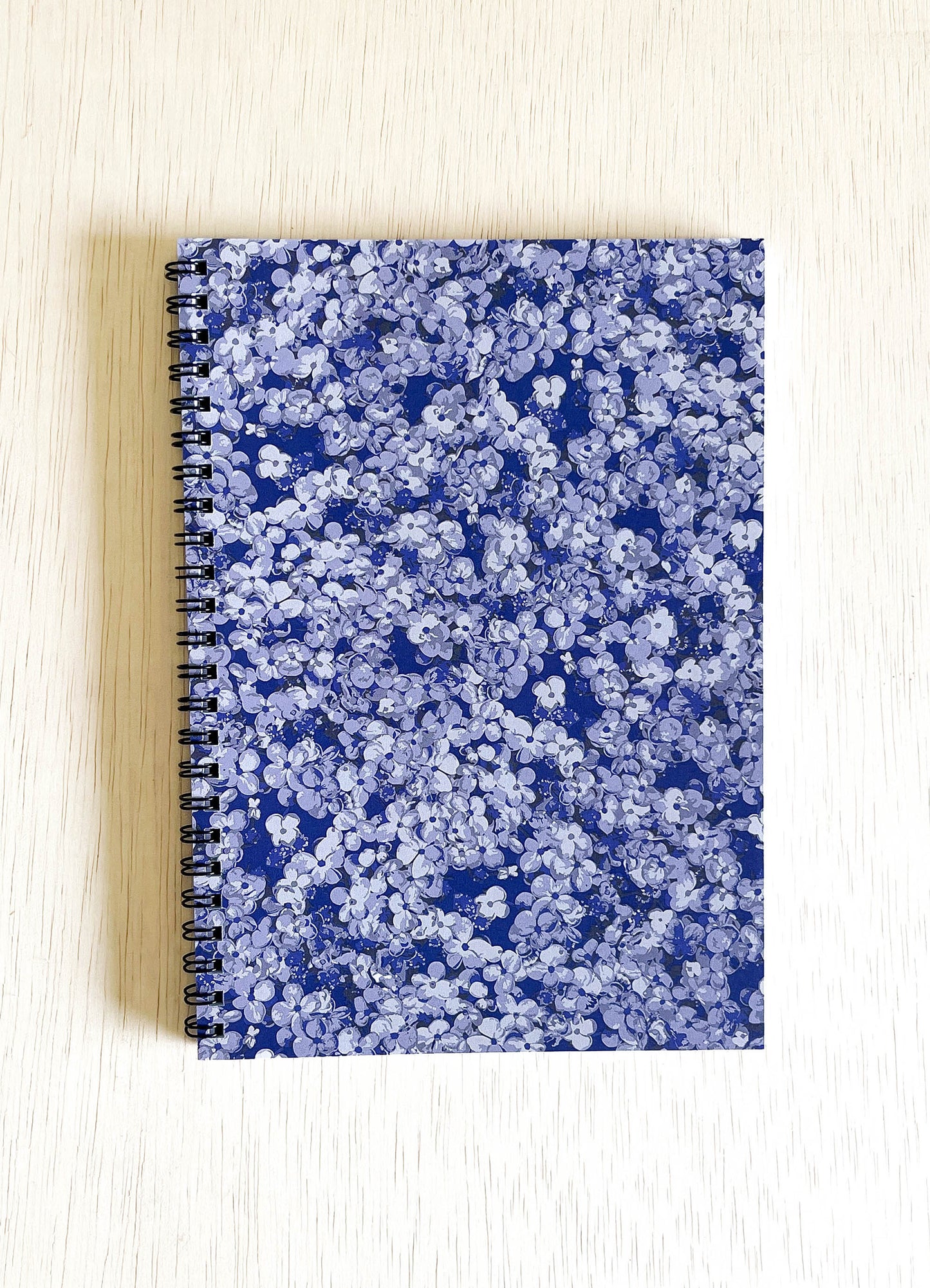 spiral notebook - floralis ink blue