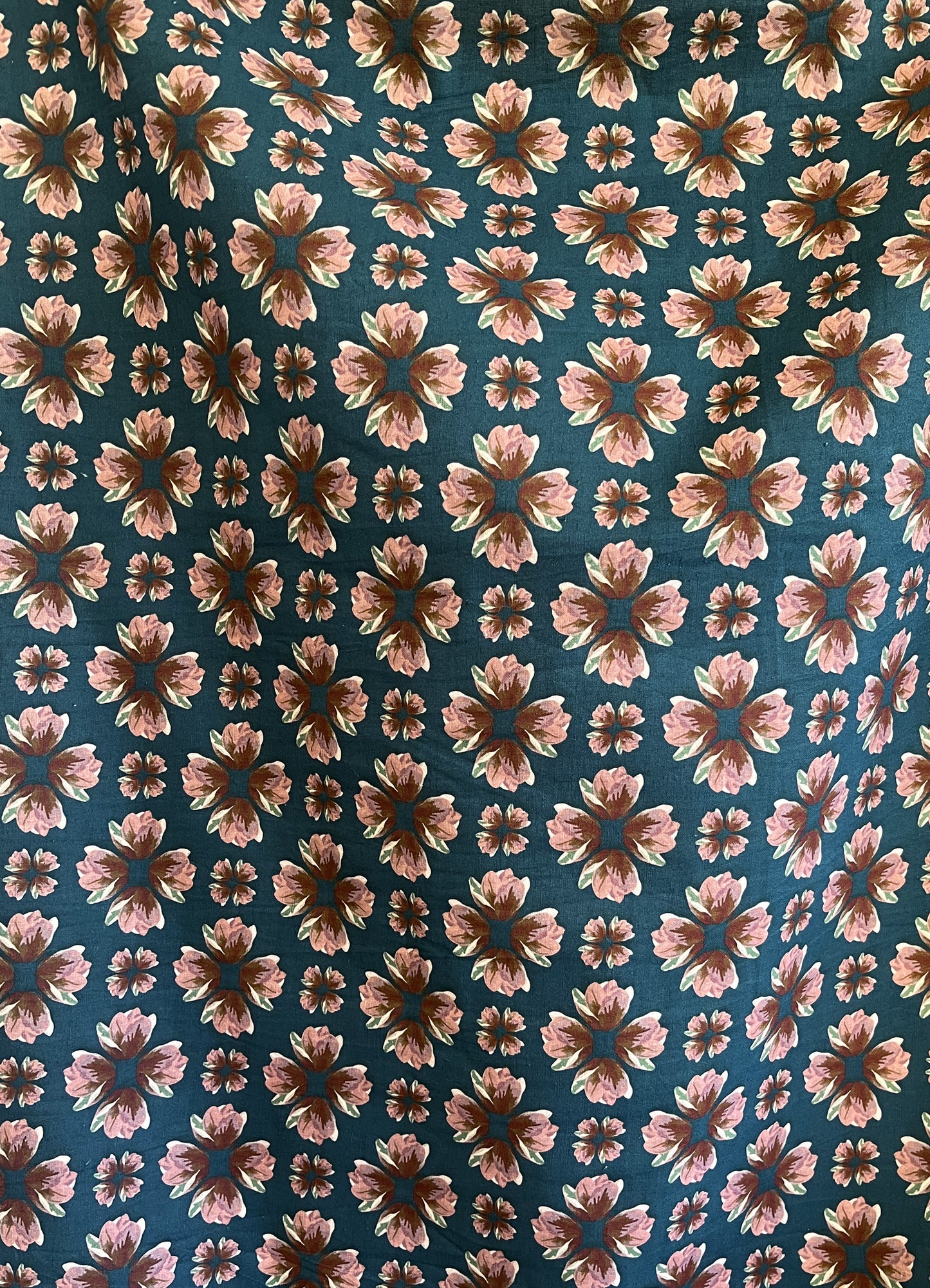 fabric by the metre - floretta deep teal