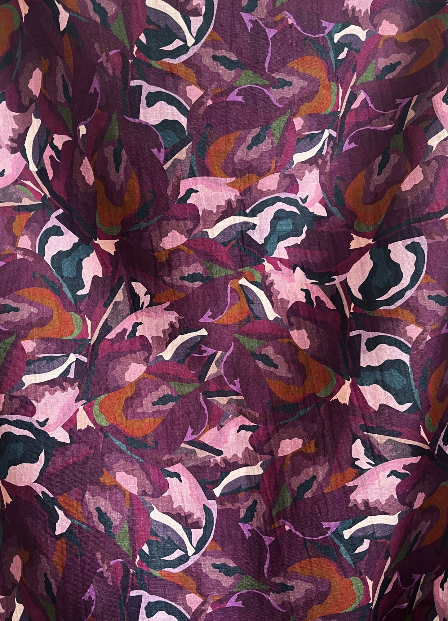 fabric by the metre - frondosa deep magenta