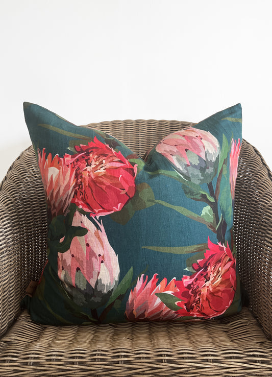 cushion cover - fleur teal