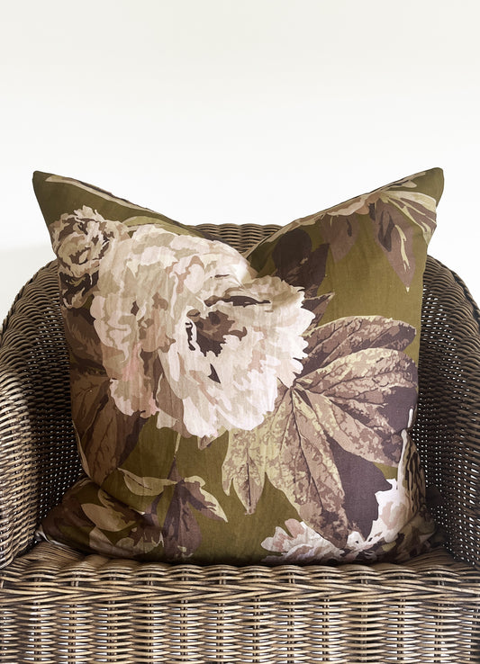 cushion cover - peony old gold