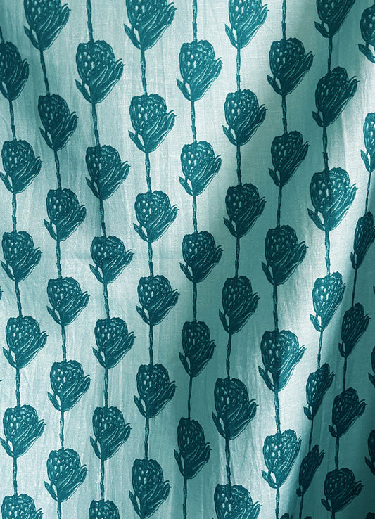 fabric by the metre - proteus cyan