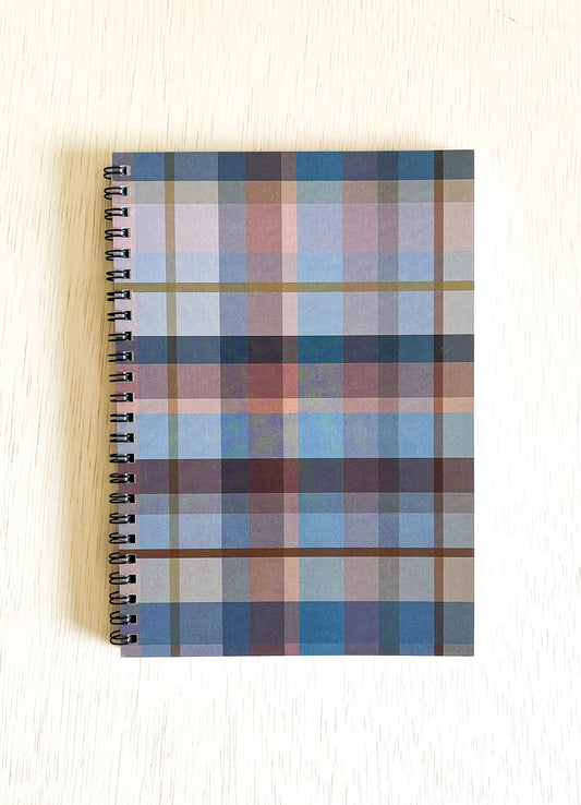 spiral notebook - tartan sherbet