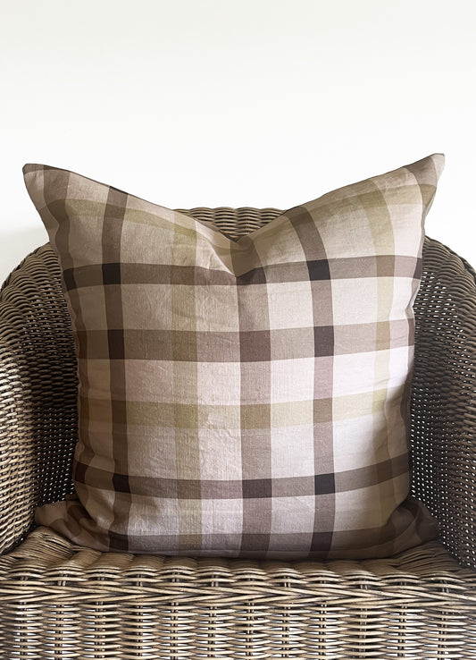 cushion cover - tartan blush