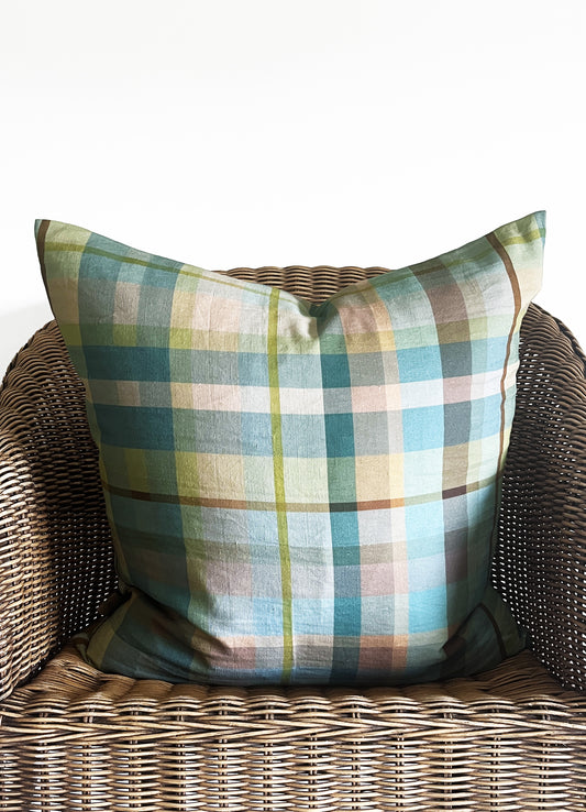 cushion cover - tartan sherbet