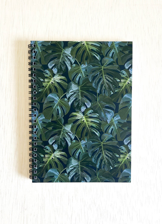 spiral notebook - tropicali navy