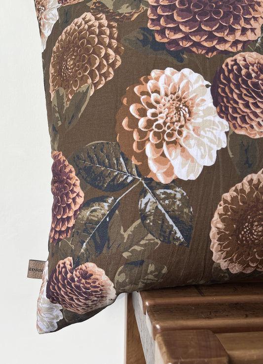 cushion cover - dahlia chocolate