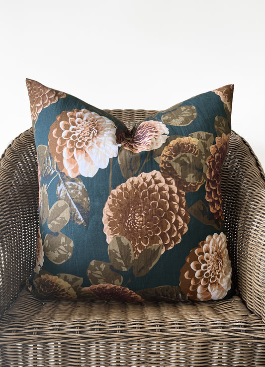 cushion cover - dahlia deep teal