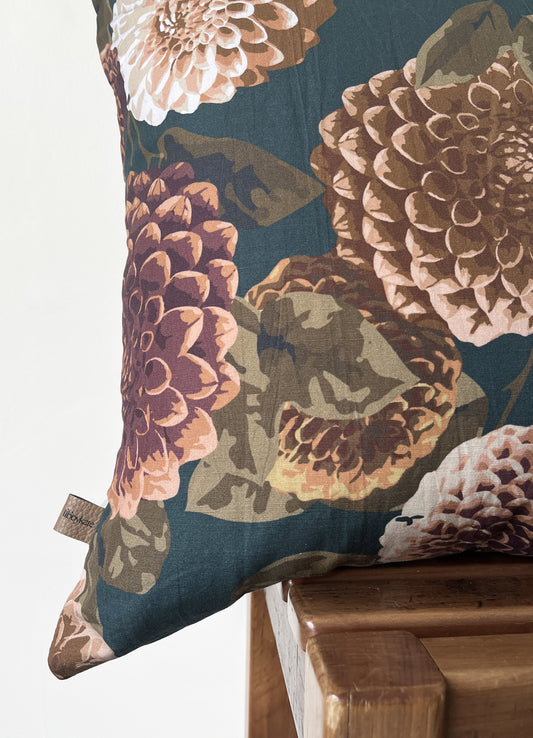 cushion cover - dahlia deep teal