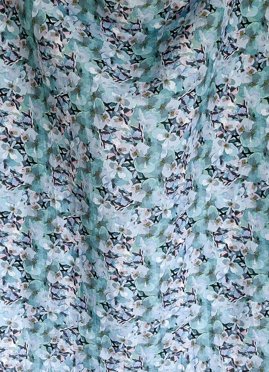 fabric by the metre - petal sky blue