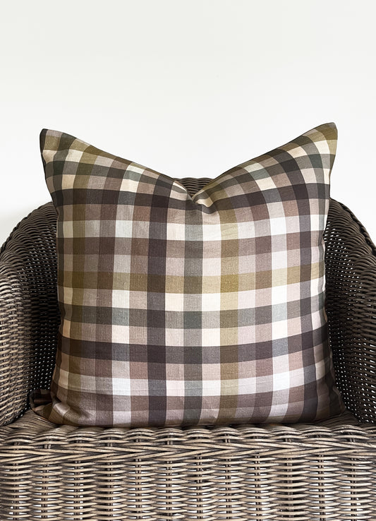 cushion cover - plaid blush